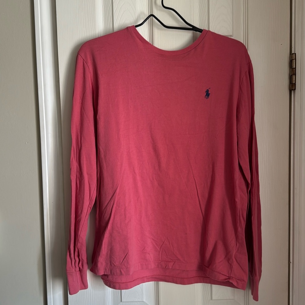 Salmon long sleeve tshirts  Ralph Lauren polo excellent condition size medium